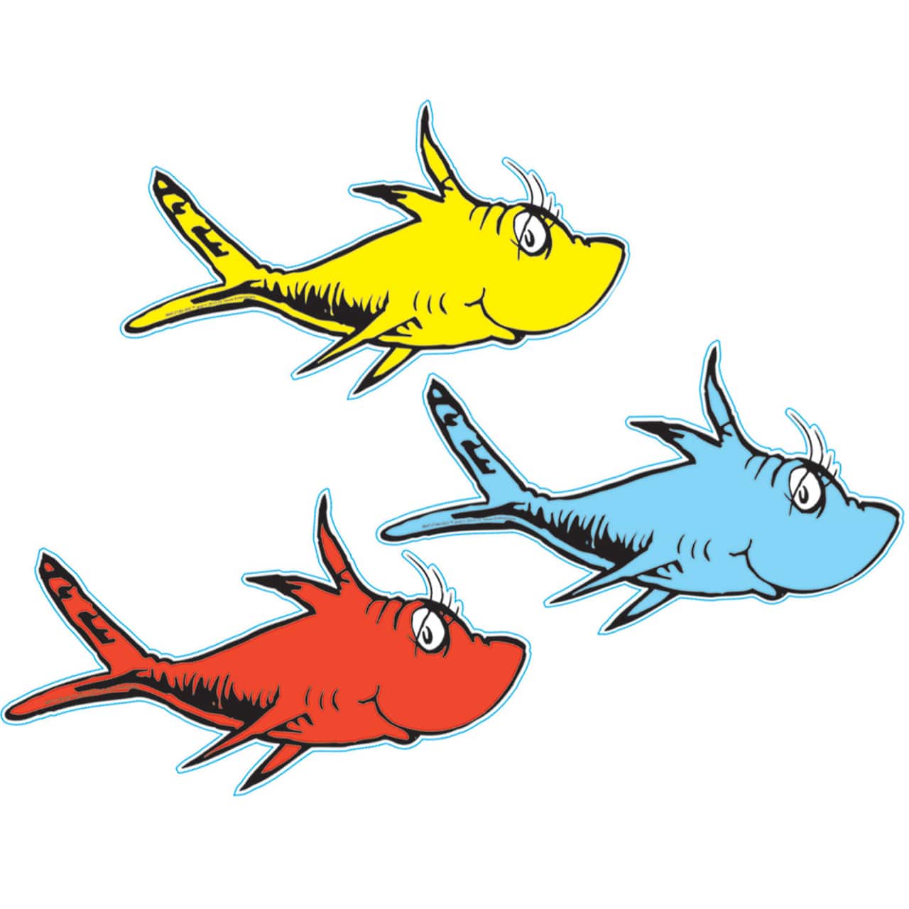 Dr. Seuss&#x2122; One Fish, Two Fish Assorted Paper Cut-Outs, 36 Pieces Per Pack, 6 Packs